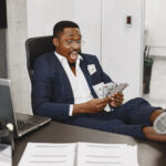 elegant african man in the office