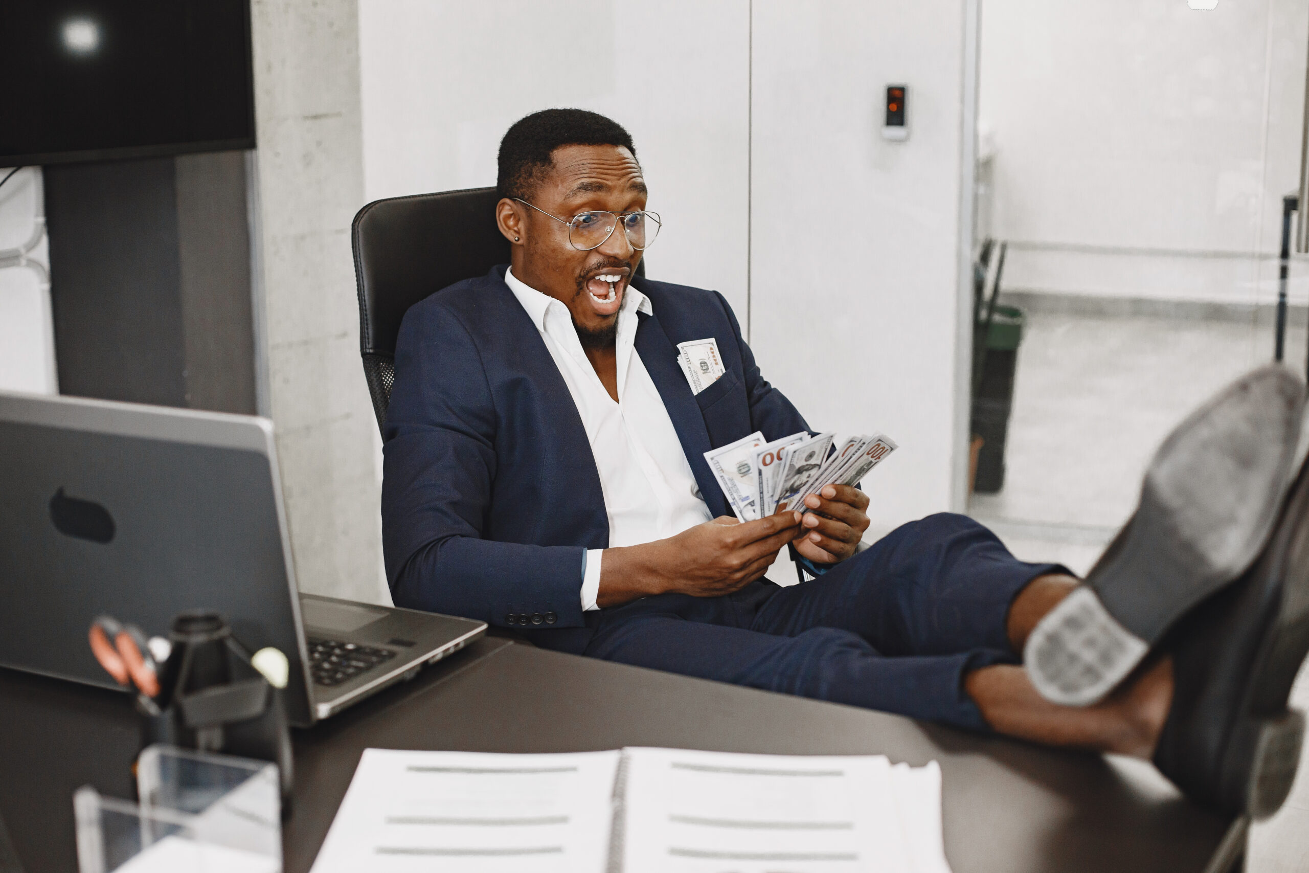 elegant african man in the office
